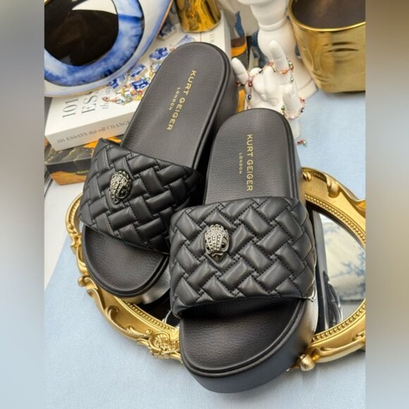 🆕 KURT GEIGER LONDON 🧿 NWOB Meena Eagle Platform Slides Sz EU 39 US 8.5 - Picture 10 of 16